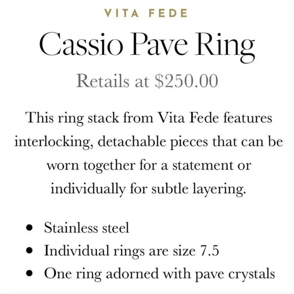 Vita Fede Cassio Gold & Crystal Pave Ring Set - Picture 3 of 9